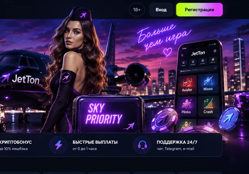 JetTon Casino: бонус, частный самолёт и мобильный доступ